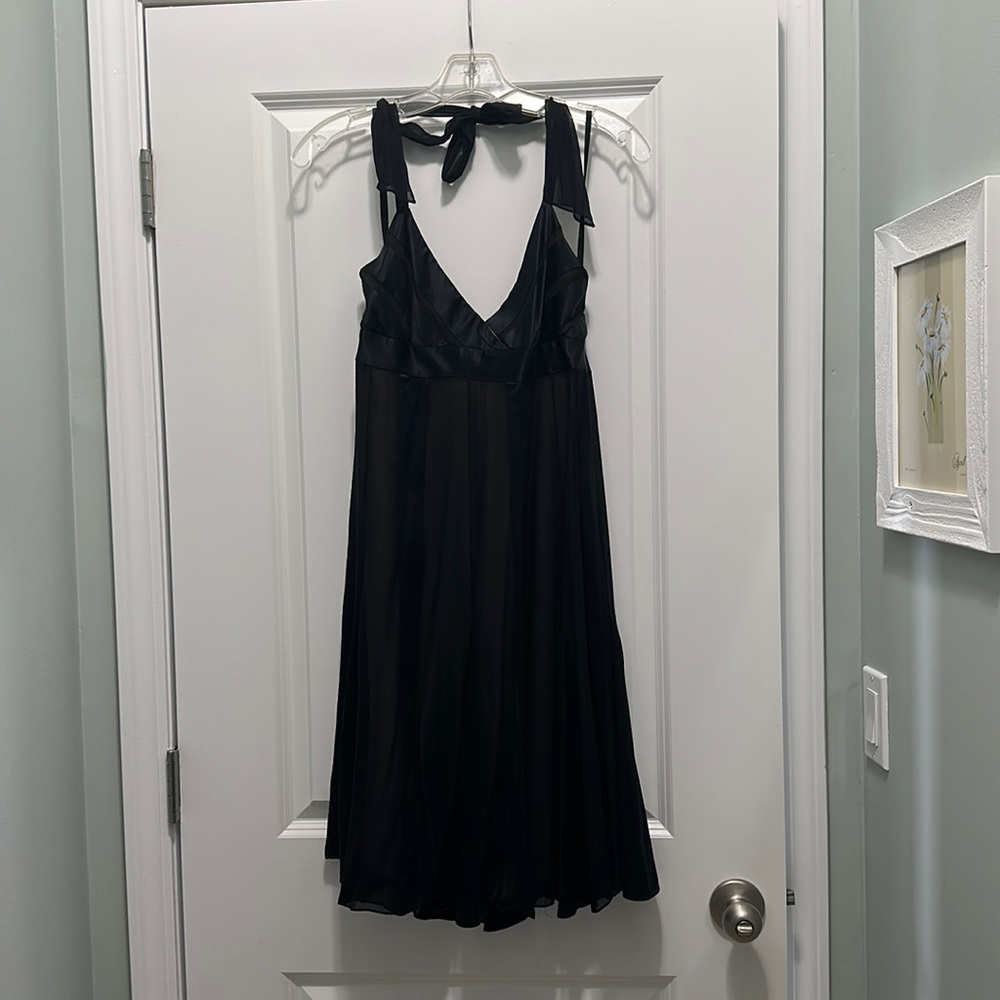 Halter style chiffon + satin BGBG Maxazria cocktail dress